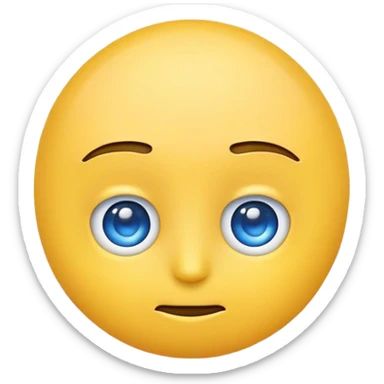 yellow emoji side eyeing with blue eyes sticker