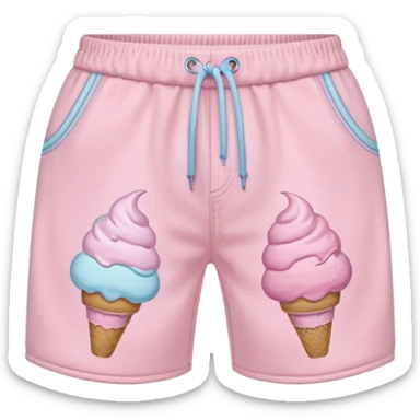 Pink ice cream baseball shorts sticker