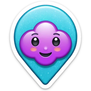 glitter purple and cian pin office sticker