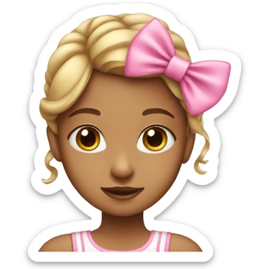 Girl with pink bow sticker