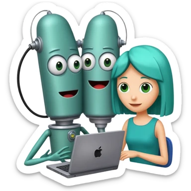 Plankton At The Chum Bucket With His Computer Wife Karen  sticker