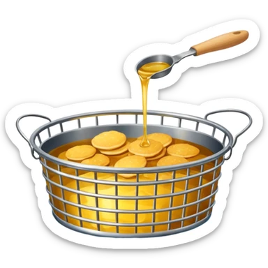 Deep frying oil and basket sticker