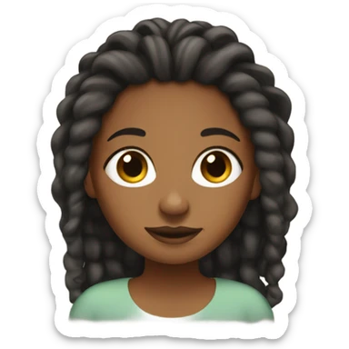 brown girl with locs  sticker