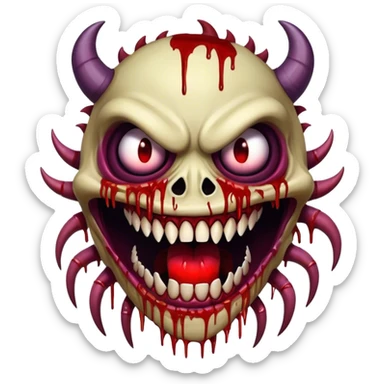 Scary exe sewerslvt monster scp with long teeth blood face glitch eyes glitch mouth  sticker