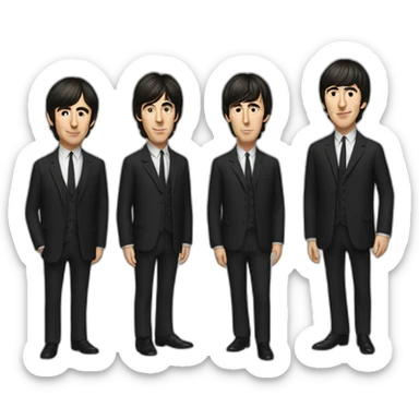 the Beatles four guys sticker