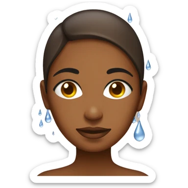 Water droplets on brown woman  sticker