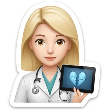 female doctor and ultrasound technician sticker