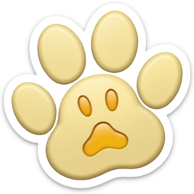 a pastel yellow pawprint sticker