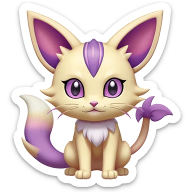 Espeon-Meowth-Skitty-Fakémon-hybrid-creature (full body)  sticker