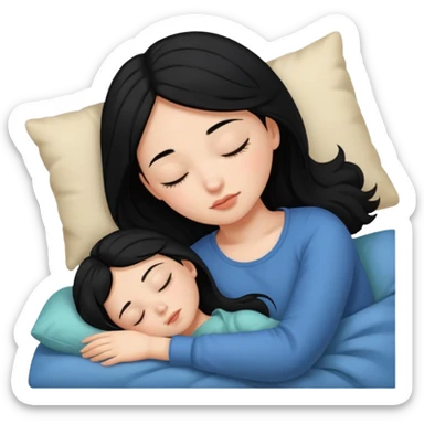 Girl with black hair sleeping sticker