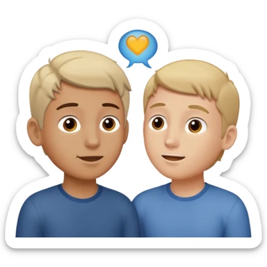 Two boys having a conversation looking at each other. sticker