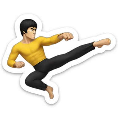 bruce lee kick sticker