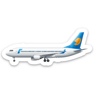 A commercial airplane with the Framer logo on the tail wing. sticker