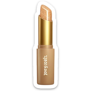 beige sparkly lipgloss container sticker