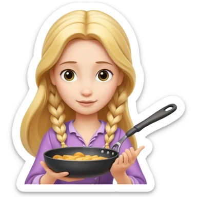Raiponce, holding a frying pan sticker
