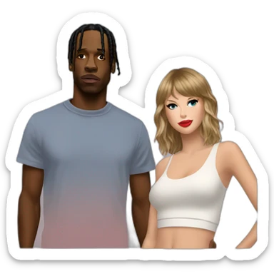 travis scott and taylor swift album cover sticker