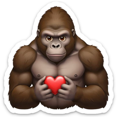 Gorilla with a heart  sticker
