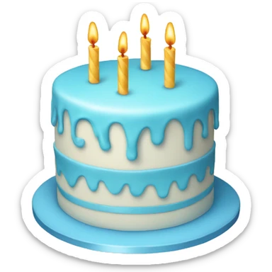 Light blue birthday cake  sticker