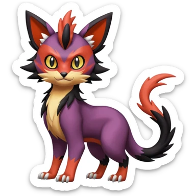 Liepard-Noivern-Litten-Sprigatito-Pokémon-fusion-creature (full body) sticker