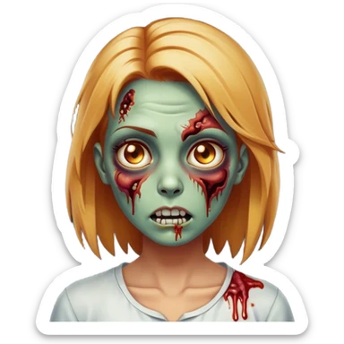 Mulher zumbi de cabelo cor de mel liso sticker