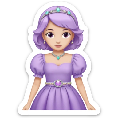A pastel purple dress with puffed sleeves and gemstone belt.




























 sticker