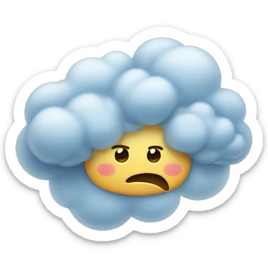 cloud face blowing wind sticker