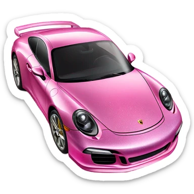 Pink ombre luxurious porsche  car with glitter  sticker