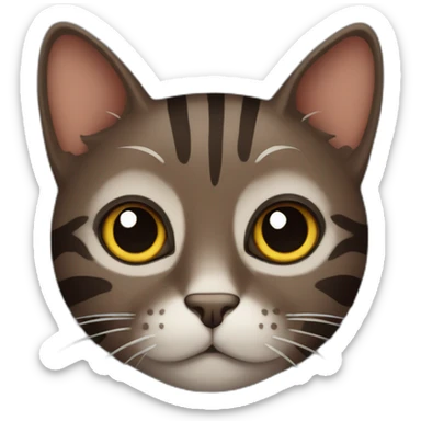 Dark Brown cat with darker stripes sticker