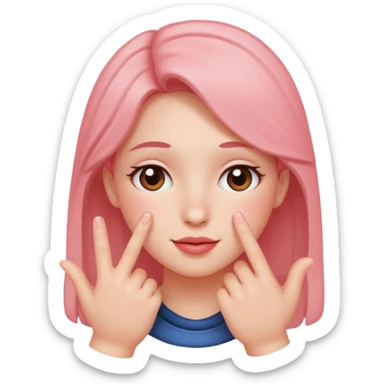 blushing with fingers sticker