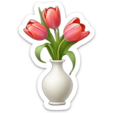 Vase with tulip flower sticker