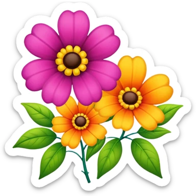  2 tane renkli çicek  sticker