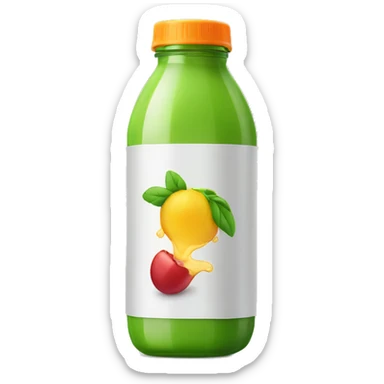 juice bottle with cap popping off sticker
