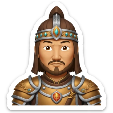 portrait of Genghis Khan in armor 3/4 sticker