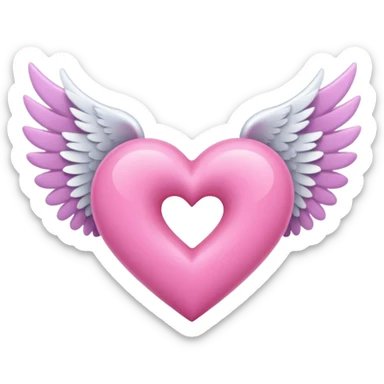 pink heart with white wings and an infinity symbol on it sticker