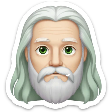 Start with long white beard with long white hair and parted in the middle. Change eyebrows to dark gray and change eyes to hazel green.  sticker