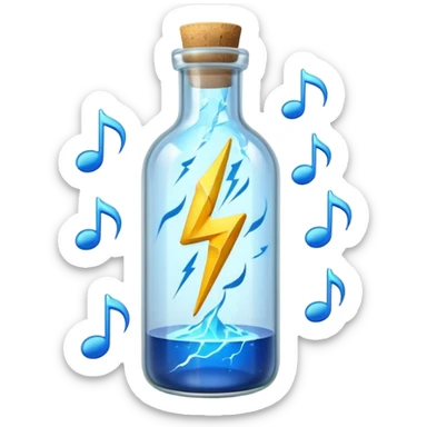 lightning bolt in a bottle beautiful clear musical notes sticker