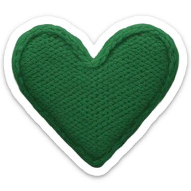 Knitted pattern in the shape of a heart and color is dark green sticker
