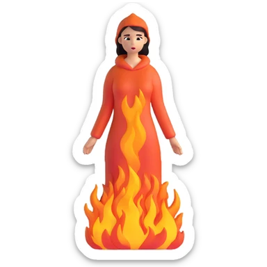 fire woman standing sticker