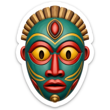 African tribal mask sticker