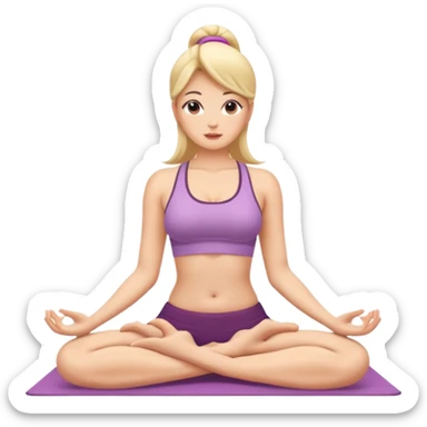 Lady with sexy beautiful body sitting in yoga pose sticker