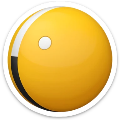yellow and white striped ball, flat, simple, colored circle emoji style sticker