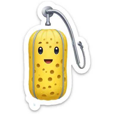 A shower loofa with a hidden camera in it sticker