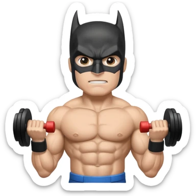 Batman lifts dumbbells sticker