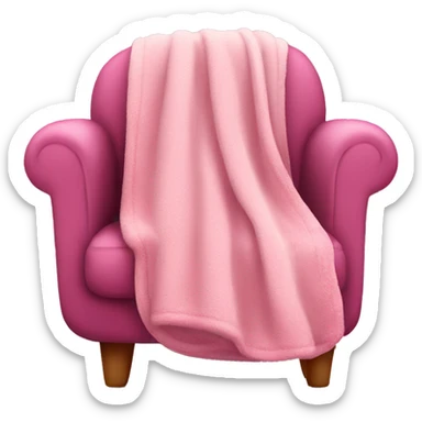 Pink cosy chair with blanket sticker