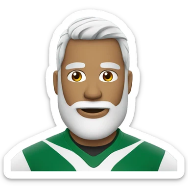 rugby player with beard and white hairs sticker