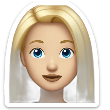 Blondie girl with blue eyes and straight hair sticker