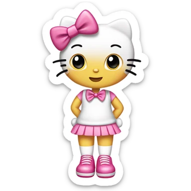 hello kitty with pink bow and pink shoes sticker