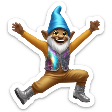 A gnome doing the disco sticker
