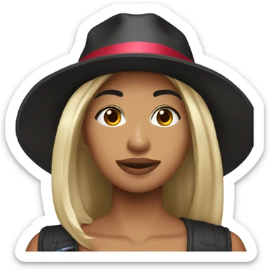 ruby cruz wering a slovakia hat sticker