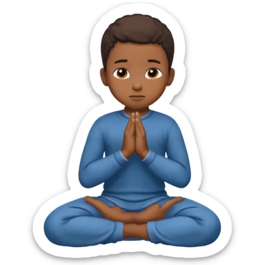 one black boy praying kneeling sticker